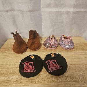 Build A Bear Workshop BABW Lot Of 3 Shoes Star Wars Glitter Cowboy Shoes